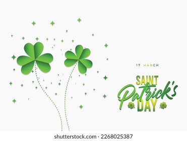 St patricks day four petal clover leaves background