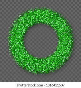 St. Patrick's Day Frame With Bland Shadows Isolated On Transparent  Background. Abstract Green Texture Circle Border. Vector Illustration, Eps 10.