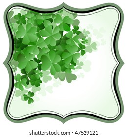 St. Patrick`s Day frame with clovers