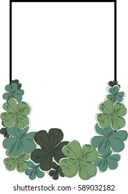 St Patrick's Day Frame with Green Clover half Border