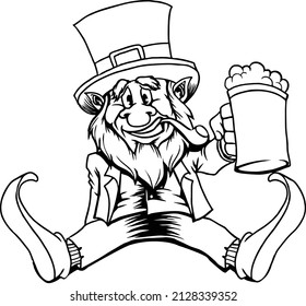 St Patrick's Day Funny Irish leprechaun Drink Beer
