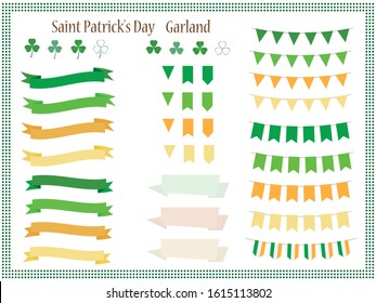 St. Patrick's Day garland color variation set.