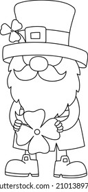 St. Patricks Day Gnome Coloring Page for Kids