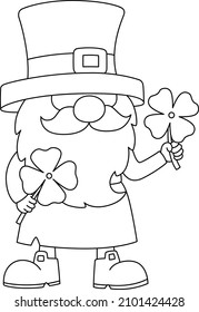 St. Patricks Day Gnome Coloring Page for Kids