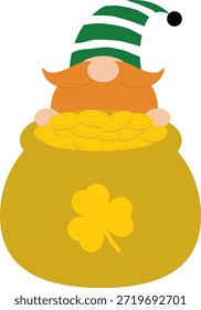St. Patrick's Day Gnome with Pot of Gold