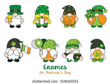 St. Patrick's Day Gnomes Filled Clipart