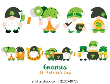 St. Patrick's Day Gnomes Flat Clipart