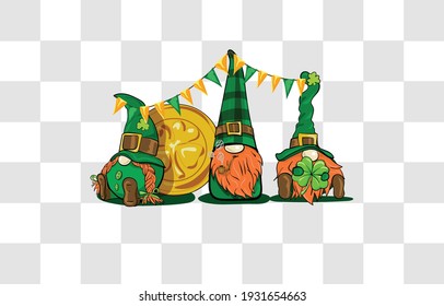 St. Patricks Day, Gnomes, Shamrock, Lucky Gnomes, Three Gnomes, Irish Gnomes