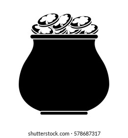 st patricks day gold cauldron treasure pictogram