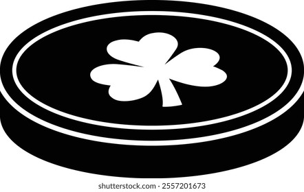 St. patrick's day Gold Coin silhouette vector.
Saint Patrick's Day flat element.
Good for greeting card,poster,banner,leaflet.
Transparent background.