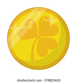 st patricks day gold coin clover