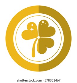 st patricks day gold coin clover shadow