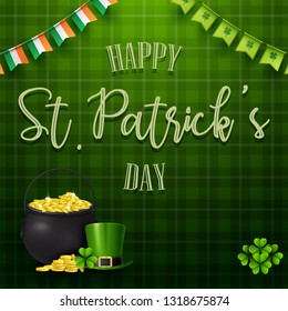 St. Patrick's day with golden coins and hat