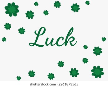 St. Patrick's Day. Good luck background leaf clover.Typography. Vector illustration.