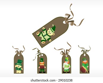 st. patrick's day goods tags vector