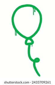 St. Patrick's day graffiti clip art. Urban street style. Green balloons sign. Splash effects and drops. Grunge and spray texture.