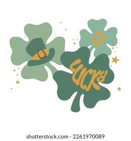 St, Patrick's day graphic for t-shirt, mug, sticker, canvas, gift card, postcards, banners, invitation, posters. Vector illustration