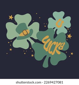 St, Patrick's day graphic for t-shirt, mug, sticker, canvas, gift card, postcards, banners, invitation, posters. Vector illustration