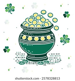 St. Patrick's day graphical elements coin jar design