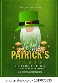 St. Patrick's Day, green background with calligraphy