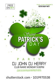 St. Patrick's Day, green background with calligraphy