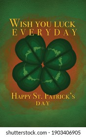 Fondo verde del Día de los Simpatizantes. Diseño de tarjetas de vacaciones irlandesas. Ilustración gráfica del vector