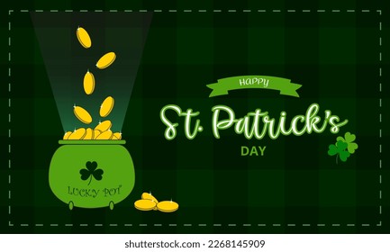 St Patrick's day green background design vector illustration