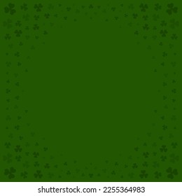 St Patrick's Day green clover shamrock circle border background design template vector illustration. Irish lucky round frame floral petals backdrop traditional culture fortune success decor element