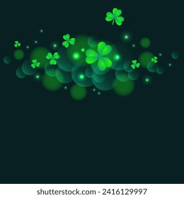 St. Patrick's Day green clover vector background. Irish holiday celebration