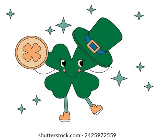 St. Patrick's Day green clover vector background. Irish holiday celebration