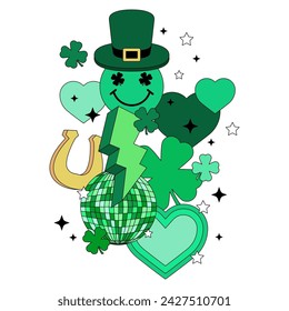 St. Patrick's Day green clover vector background. Irish holiday celebration