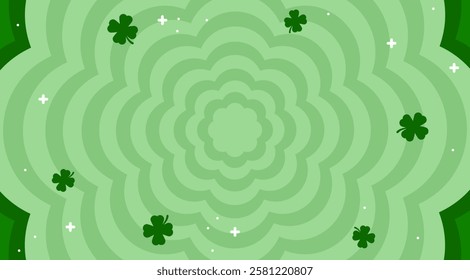 St. Patrick's Day green clover vector background. Irish holiday celebration