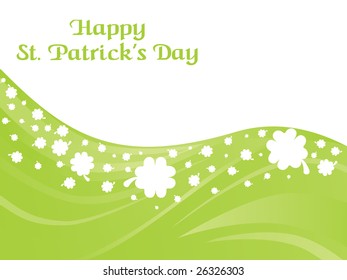 st. patrick's  day  green curve shamrock background