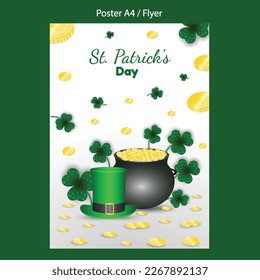 st patrick's day green st patrick's day flyer template vector illustration design