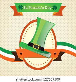 St. Patrick's Day green hat. For celebration. Vector illustration
