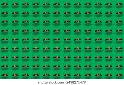 St. Patrick's Day, green hat illustration vector patterns, for backgrounds, paper, fabrics