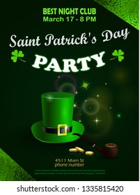 St. Patrick's Day green party invitation poste