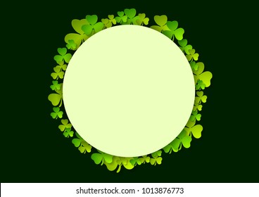 St. Patricks Day green shamrock clovers vector celebration background