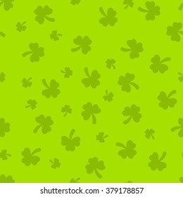 St Patrick's Day green soft seamless pattern. stylish flat pattern with clover leaf best for wrapping paper, decor and postcard