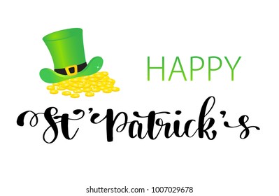 St. Patrick's Day greeting card, poster, banner. Vector illustration. 