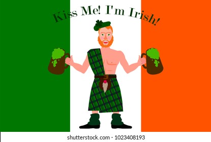 St. Patrick's Day greeting card, banner, poster, print on a t-shirt. Vector illustration