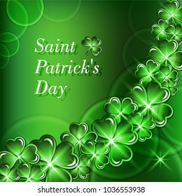 St Patricks Day greeting card background. Vector illustration