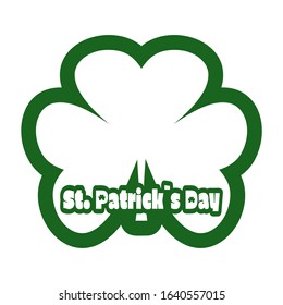 St. Patricks Day greeting card template. Shamrock backdrop