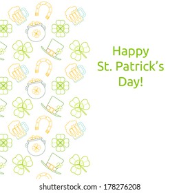 St. Patrick's Day greeting card. Line art
