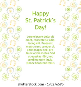 St. Patrick's Day greeting card. Line art