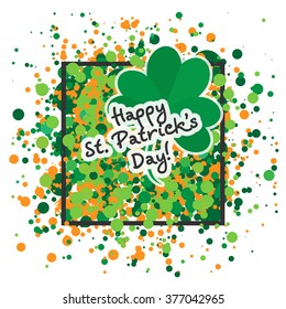 St. Patrick's day greeting card template. Flat design, EPS10