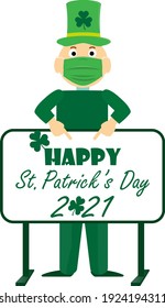 St. Patrick's Day greeting card.Partition panel Vector illustration.