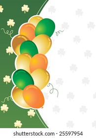 st. patricks day greeting with colorful balloons