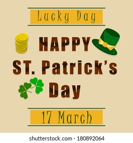 St. Patrick's Day Greeting Design Lucky Day of Irish.Eps10