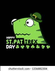 St. Patrick's Day greeting illustration. Typographical on black background